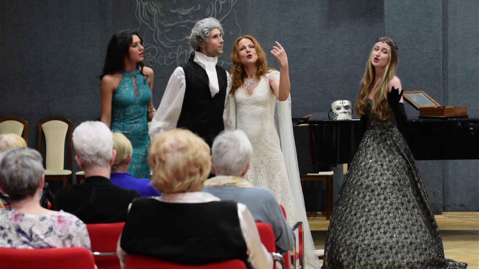 Singers performing Casanova's Dream for an audience